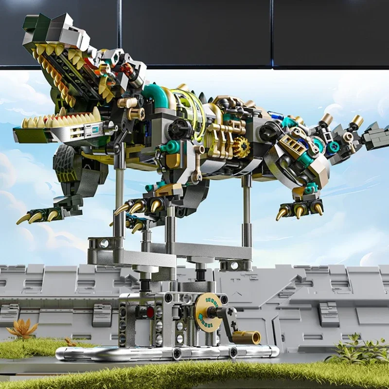 13056 نموذج التمساح الميكانيكي 996 قطعة اللبنات الطوب الحيوان عدة الحيوان العالم التجمع لعبة لهدايا عيد الميلاد