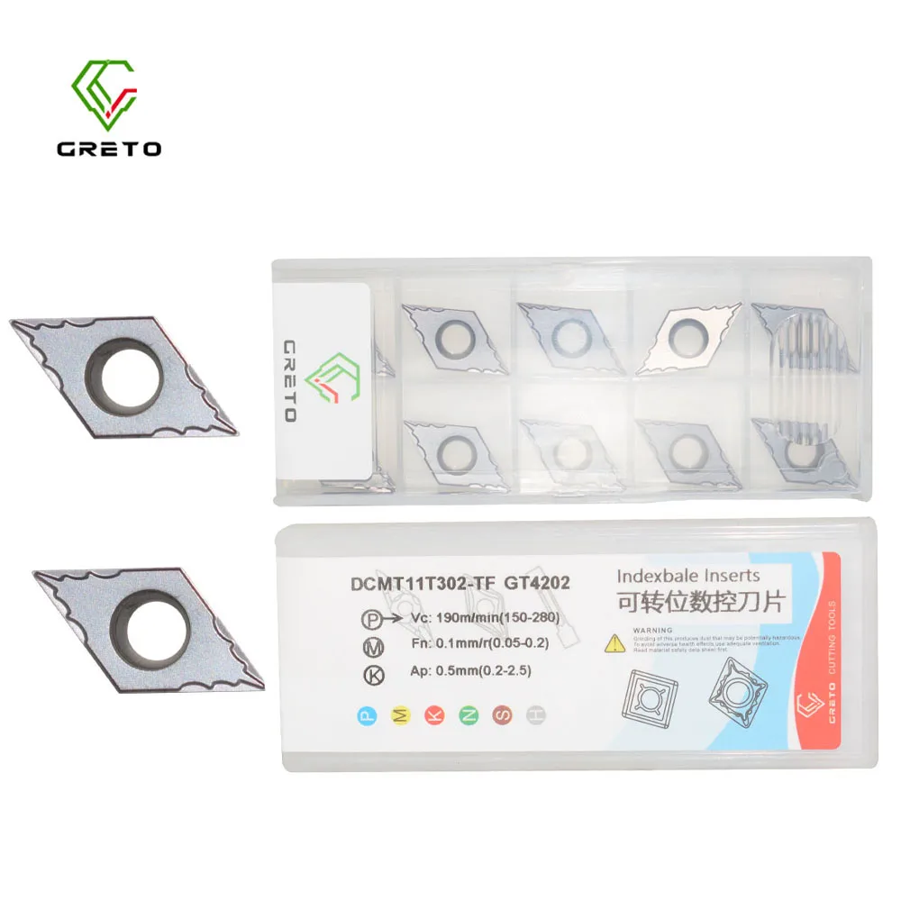 DCMT GRETO DCMT11T302-TF GP1152 GT4202 GT4205 Cemented Carbide Cutting Tool Turning  For Cnc  DCMT 11T302 TF 11T304 -TF