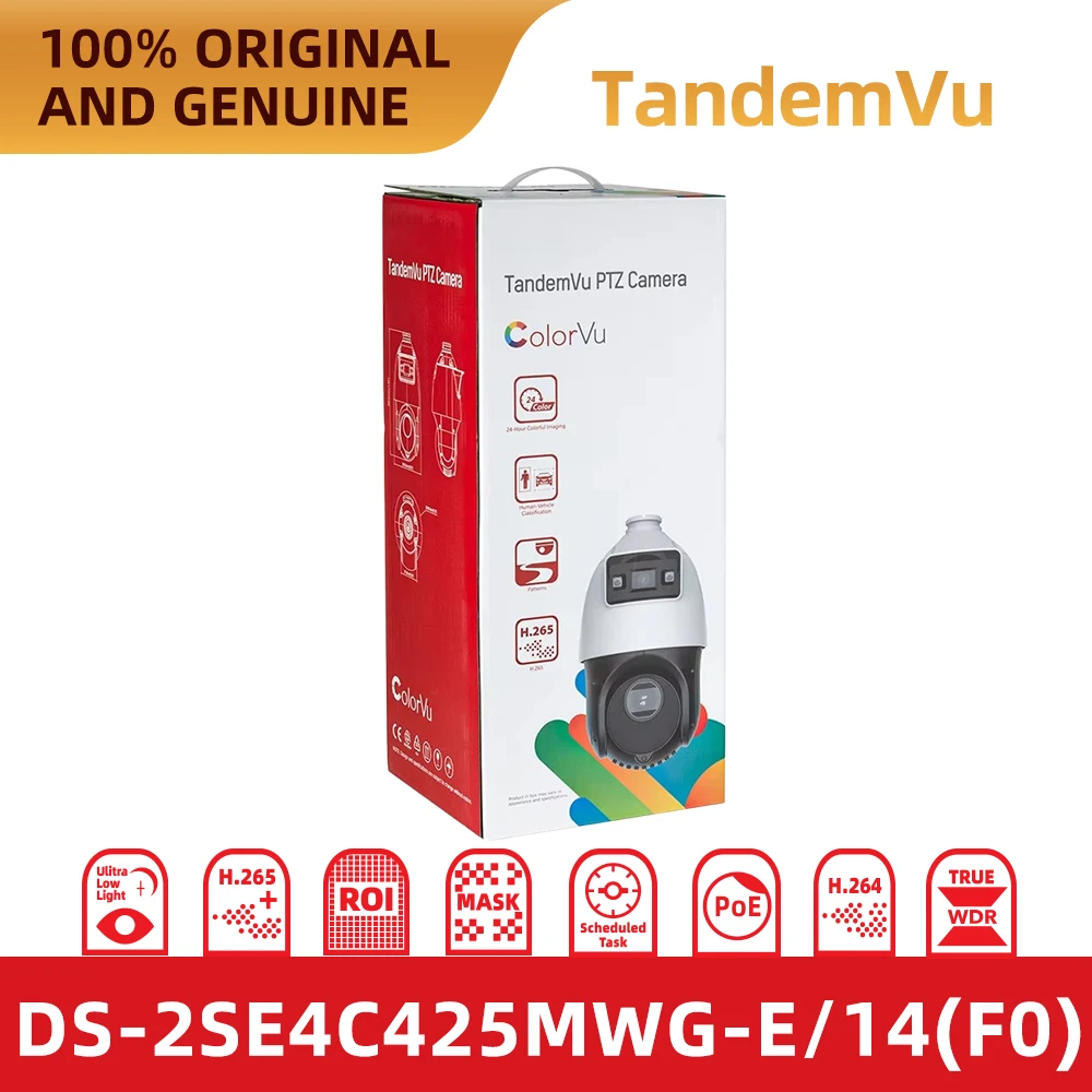 

Hikvision TandemVu 4MP+4MP Dual Lens PTZ Camera 25X Optical Zoom ColorVu Full Color Night Vision IP66 Outdoor PoE CCTV Security