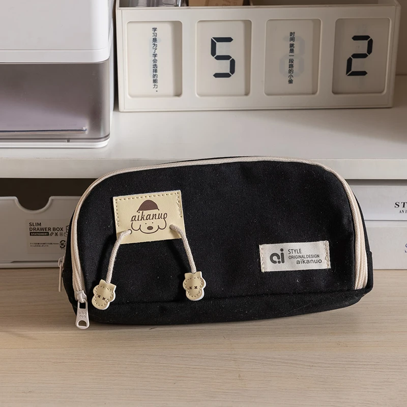 Bonita bolsa de lápices de gran capacidad, estuches escolares para niñas, bolsa de soporte de papelería coreana, estuche para bolígrafos para niños, suministros escolares para estudiantes