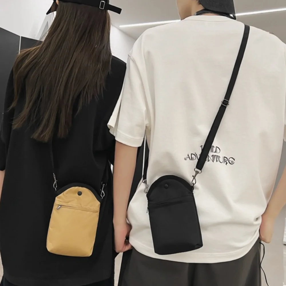 

Casual Nylon Crossbody Bag Large Capacity Japanese Style Mini Square Bag Adjustable Strap Single Shoulder Mobile Phone Bag