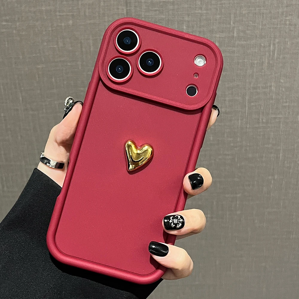 M 6 F 5 X6pro ثلاثية الأبعاد الذهب الحب القلب ماتي الحال بالنسبة Xiaomi Mi Poco F6 M6 X6 X5 F5 Pro 5g 4g للصدمات سيليكون الغطاء الخلفي Poko M6pr