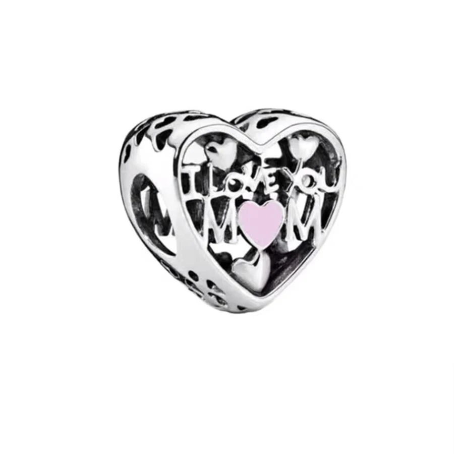 Autentico argento Sterling 925 traforato tessuto Infinity & Family Heart Charm Bead Fit braccialetto Pandora originale regalo di gioielli da donna