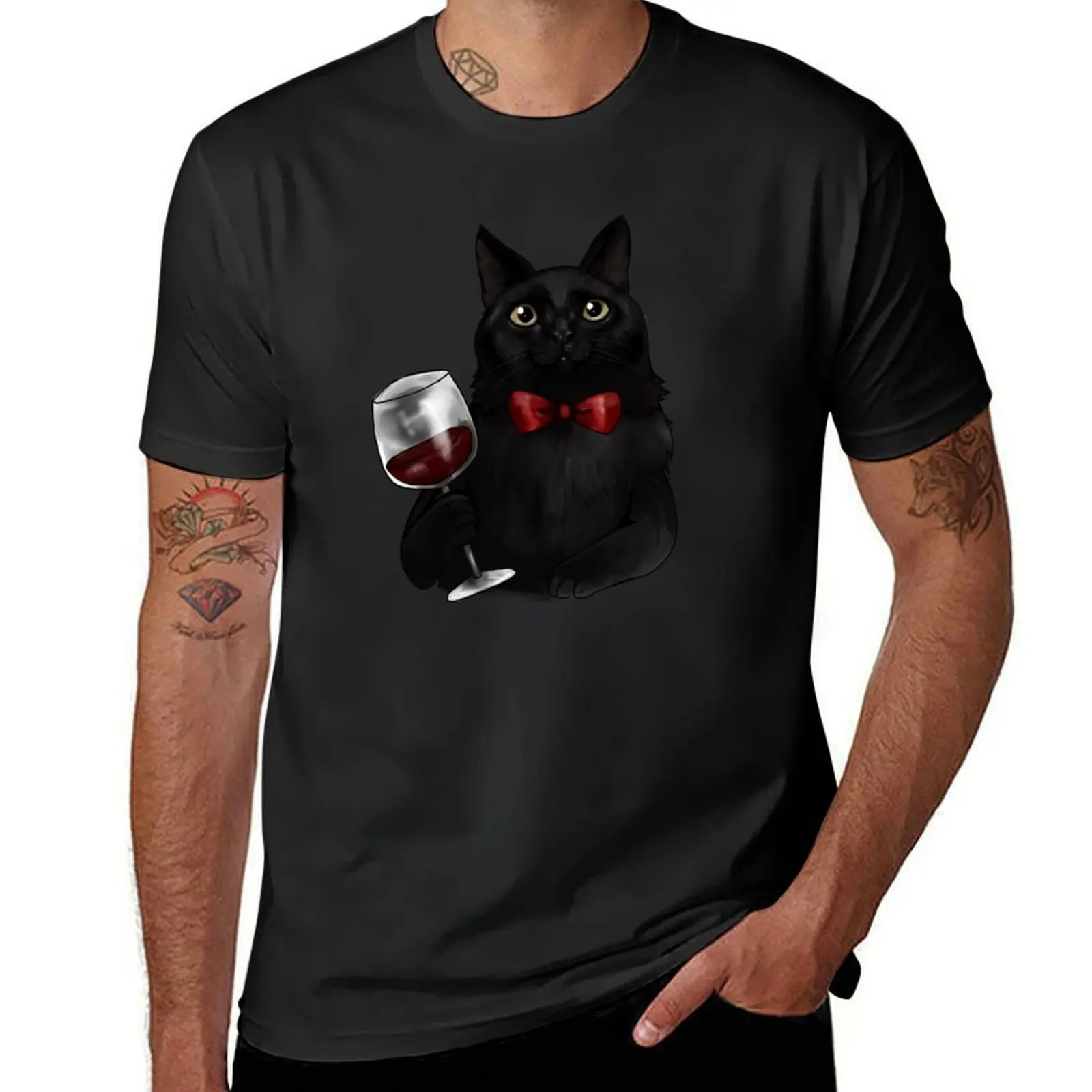 

Wine Cat T-Shirt shirts graphic tees customs design your own summer top graphics mens t shirts