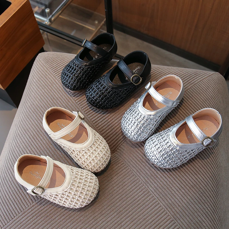 

Новинка 2023 года, летние детские туфли Мэри Джейн в стиле ретро для девочек с неглубоким носком, детские дышащие туфли принцессы на плоской подошве для малышей