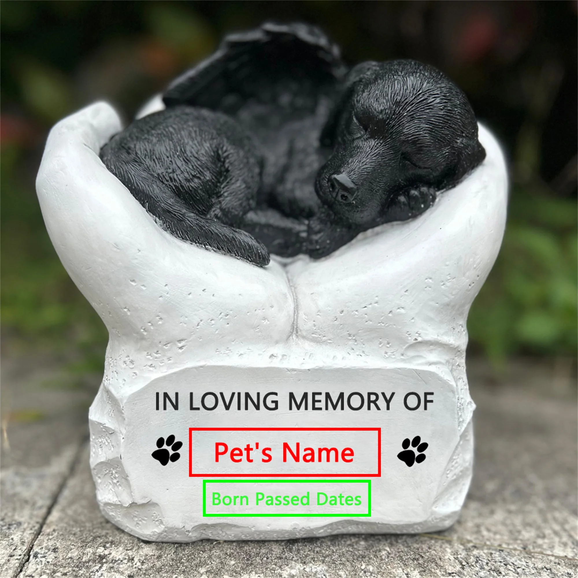 Personalized Resin Pet Cremation Urn for Dog, Custom Pet Dog Ashes Urns, Dog Memorial Keepsake Urn Gift