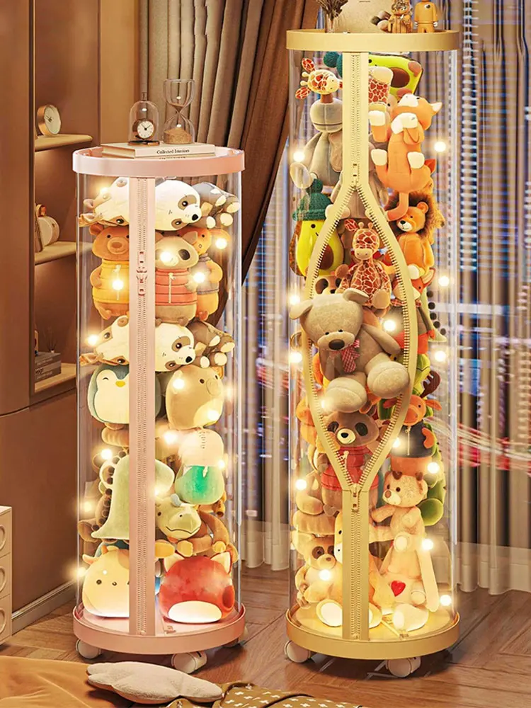 Transparante pop opbergdoos knuffel organisatie speelgoed opbergbuis DIY rits bakken kind kerstcadeau kinderspeelgoed organisator - afbeelding 2