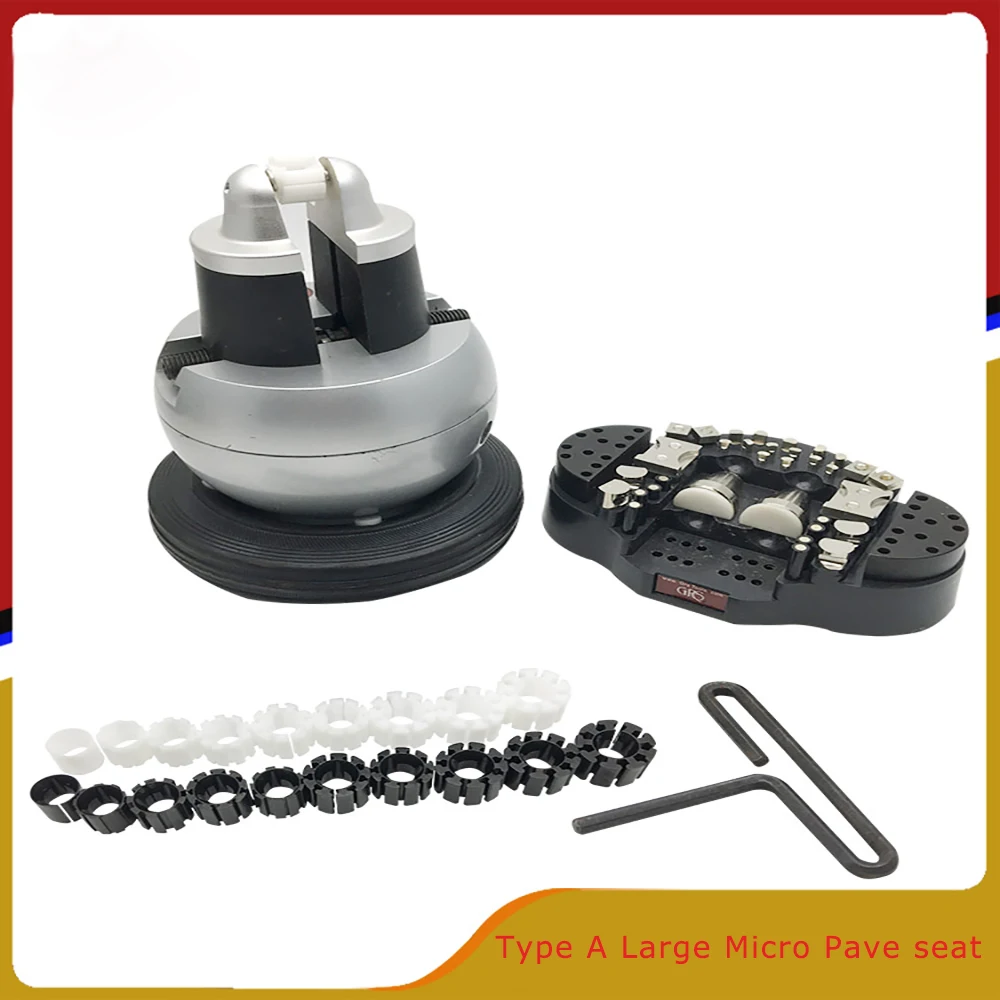 Jewelry Microscope Base,GOOD Inlaid Stone Base Microscope Ball Metal Mosaic Carved Fixed Clamp Functional Tool