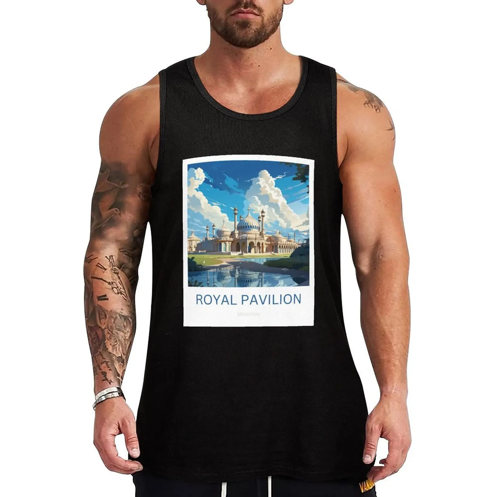 Royal Pavilion, Brighton Tank Top Camiseta sin mangas informal de verano, camisa transpirable de ajuste holgado