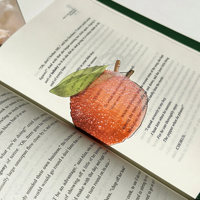 Delicate Transparent Acrylic Bookmark Apple Grape Tomato Cute Book Mark Reading Page Marker Student Stationery Gift