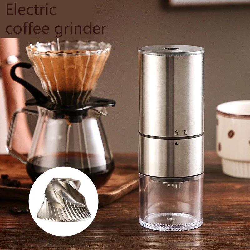 Moedor de Café Elétrico Portátil Atualizado com Carregamento USB TIPO-C e Núcleo de Moagem em Aço Inoxidável CNC para Grãos de Café