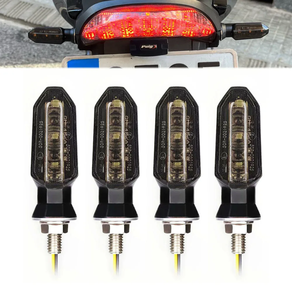 8mm Mini Motorcycle LED Turn Signal Lights Amber Flashing Light Blinker Turn Signal lamp 12V Moto Indicator Lamp Accessories