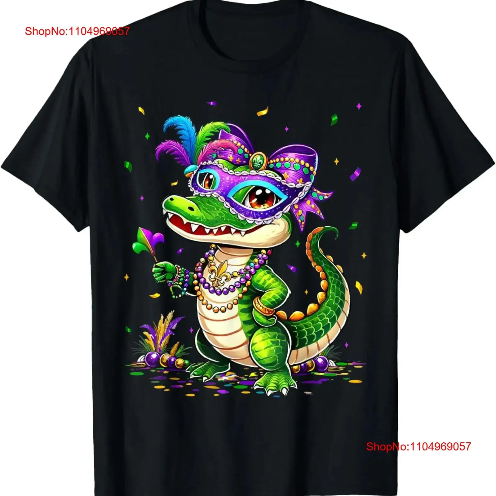 

Cute Mardigator Mardi Gras Alligator Costume Girl Women Kids T Shirt vintage Washed Casual streetwear Top For Everyday Wear