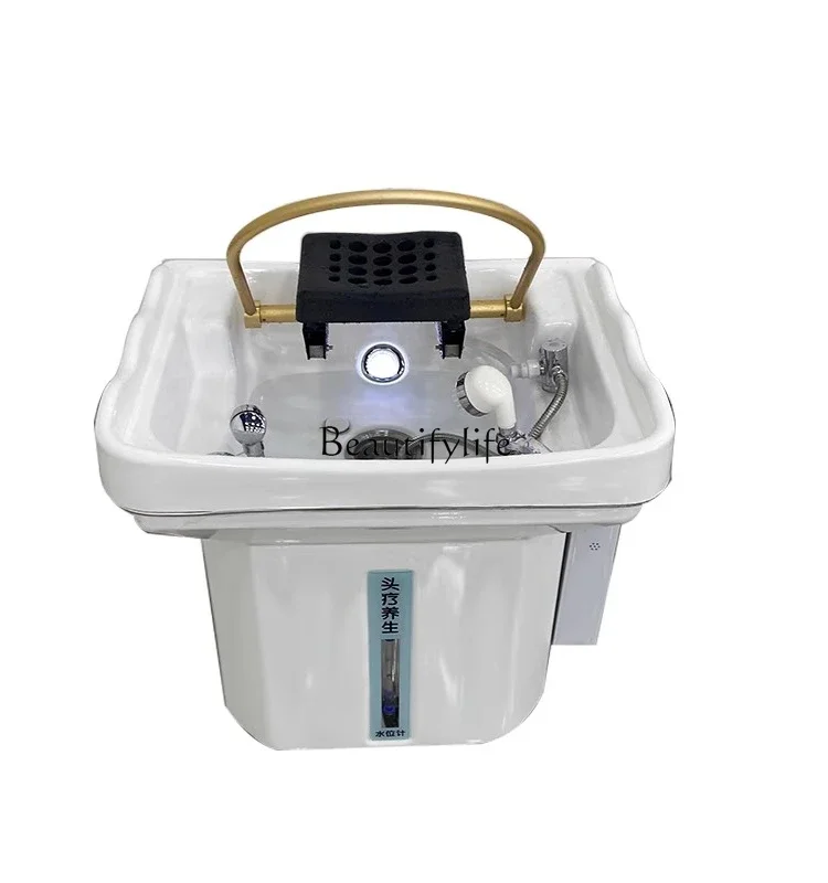 

Beauty Salon Special Water Storage Movable Head Therapy Shampoo Basin Water Circulation Fumigation Shampoo Machine