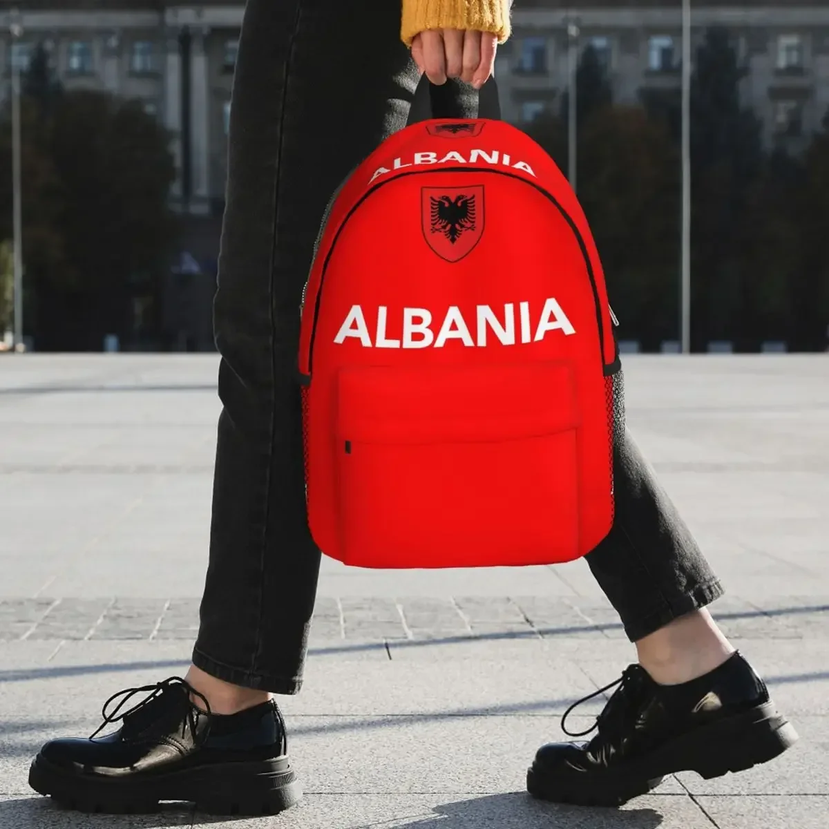 كوسوفو جيش التحرير UCK ألبانيا القديمة العلم النسر على ظهره طالب بنين بنات BookBag حقيبة مدرسية حقائب كتف للرجال والنساء