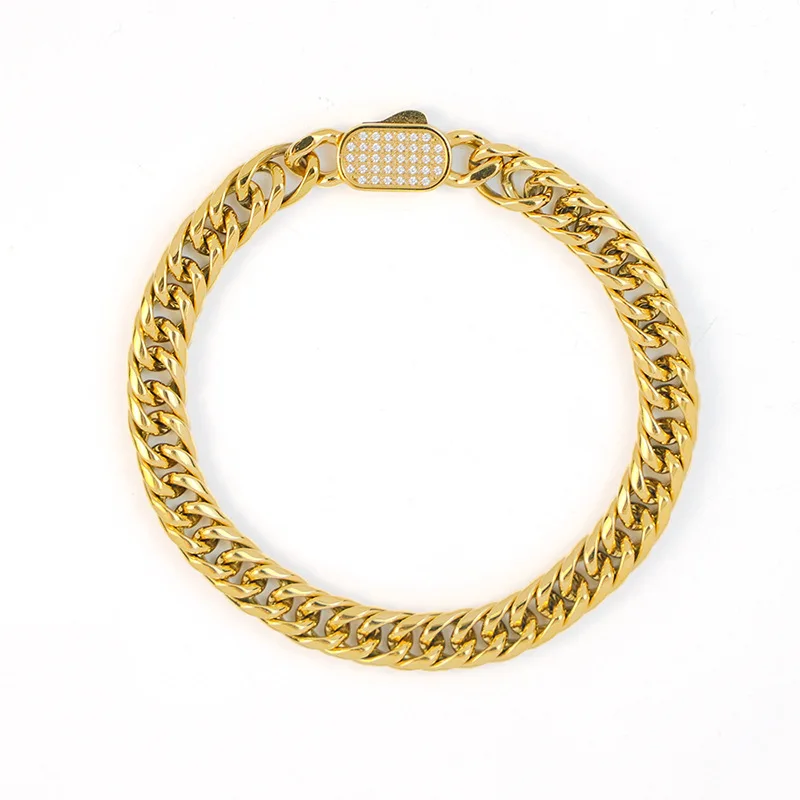 

jewelry niche hip-hop trendy brand men's European and American simple and versatile bracelet accessories Cuban necklace