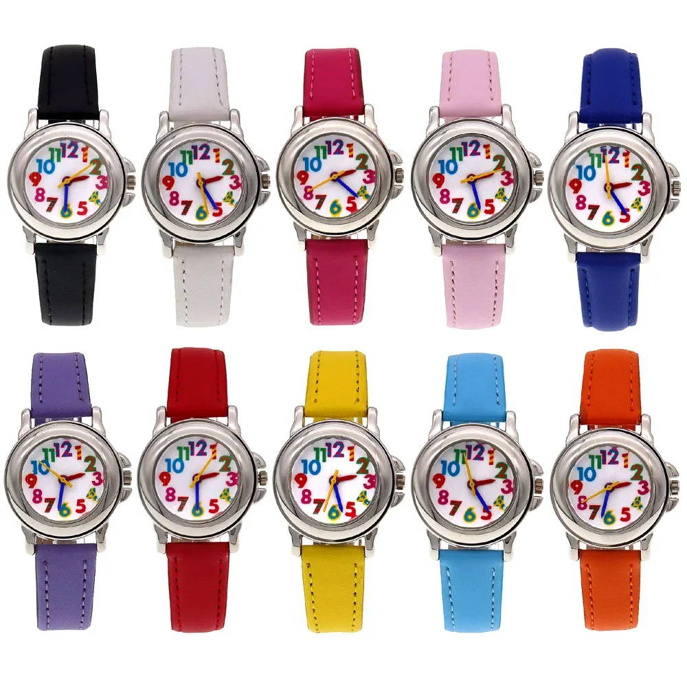 10Pcs Cute Cartoon Digital Quartz Wristwatches for Boys And Girls Kids Party Gift