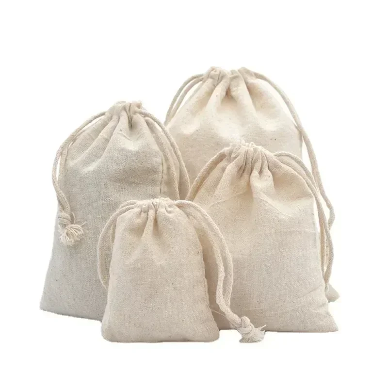 

GSW4 Drawstring Bags for Wedding Christmas Gift DIY Package Small Plain Pouches Home Dustproof Storage Sacks