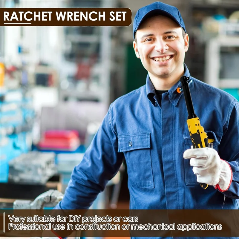 

WORTHOWN-Extended Ratchet Wrench Extended Ratchet Tool 3" Extension Bar & 1/4" Adapter, Cordless Ratchet Wrench