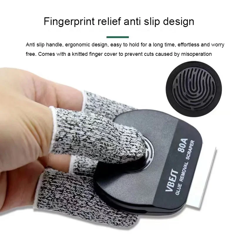 9-in-1 Phone Repair Kit with Magnetic Scraper, Razor Blades & Finger Cots - Double-Sided Adhesive Remover for IPhone/Samsung