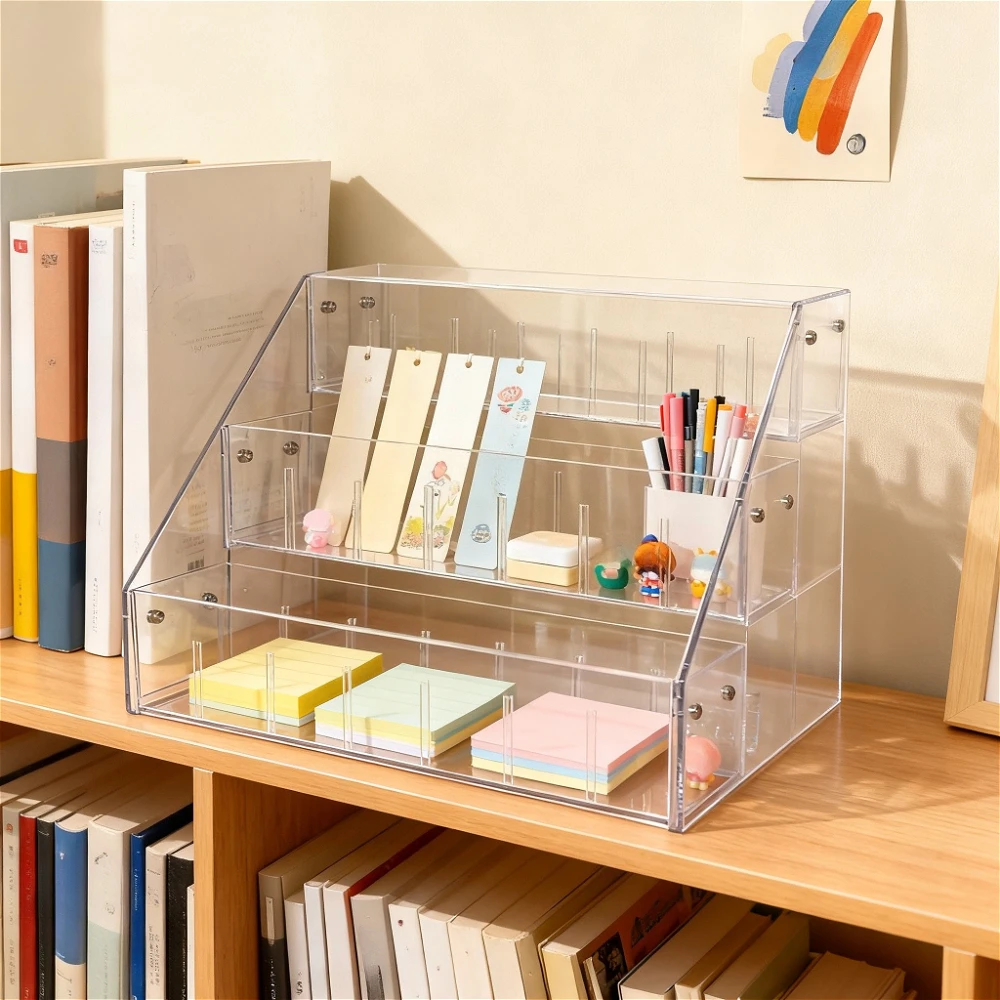 

1PC Three Layer Transparent Ladder Acrylic Display Rack for Handmade Anime Car Model Blind Box Storage Box Jewelry Sorting Box