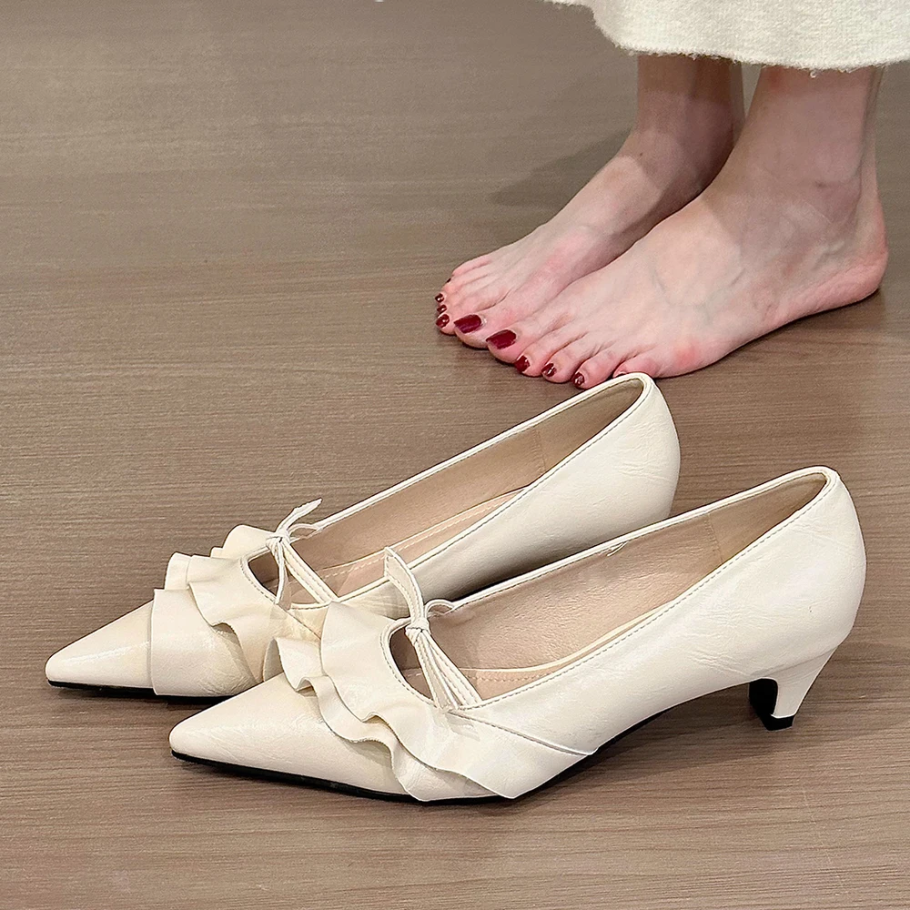 النساء أشار تو أحذية عالية الكعب فستان مضخات صناديل للنساء خريف 2025 أحذية ضحلة أنيقة موضة ماري جين Zapatos #4