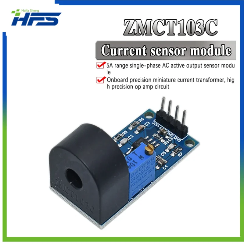 

ZMCT103C 5A Range Single Phase AC Active Output Onboard Precision Micro Current Transformer Module Current Sensor