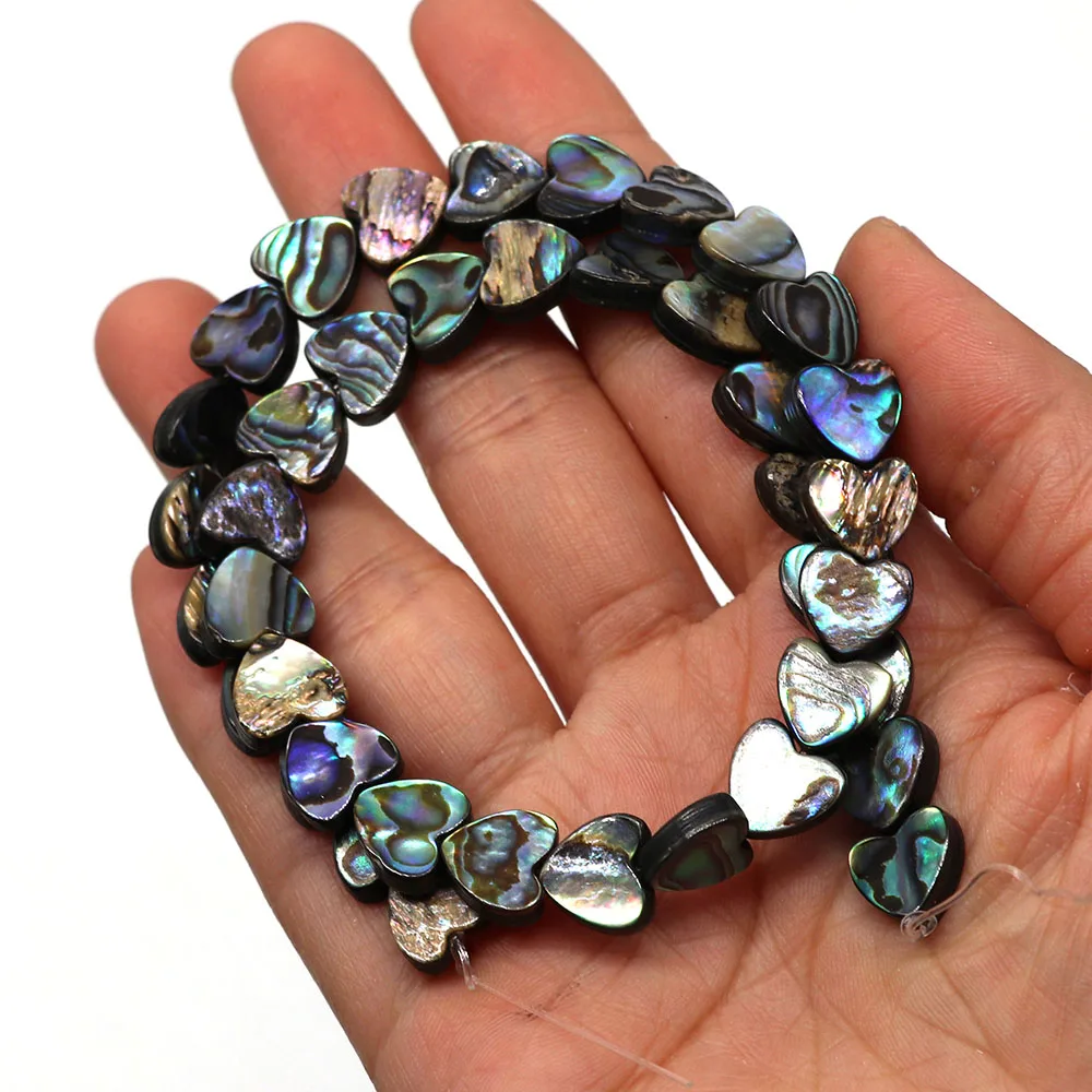 

1 Strand Natural Abalone Shell Heart Shape Straight Hole Loose Beads Jewelry Making DIY Necklace Bracelet Gift