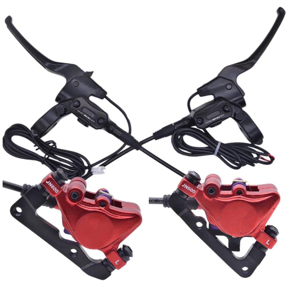 Hydraulic Brake System for Folding Electric Bicycles with Dual Calipers and Split-Mount Levers for Convenient Maintenance
