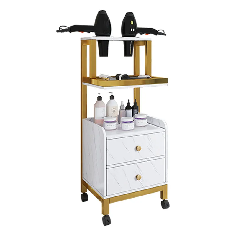 Rolling Hairdresser Beauty Salon Trolley Cosmetic Tea Spa Salon Trolley Lash Nails Wood Carrito Auxiliar Salon Furniture WKST