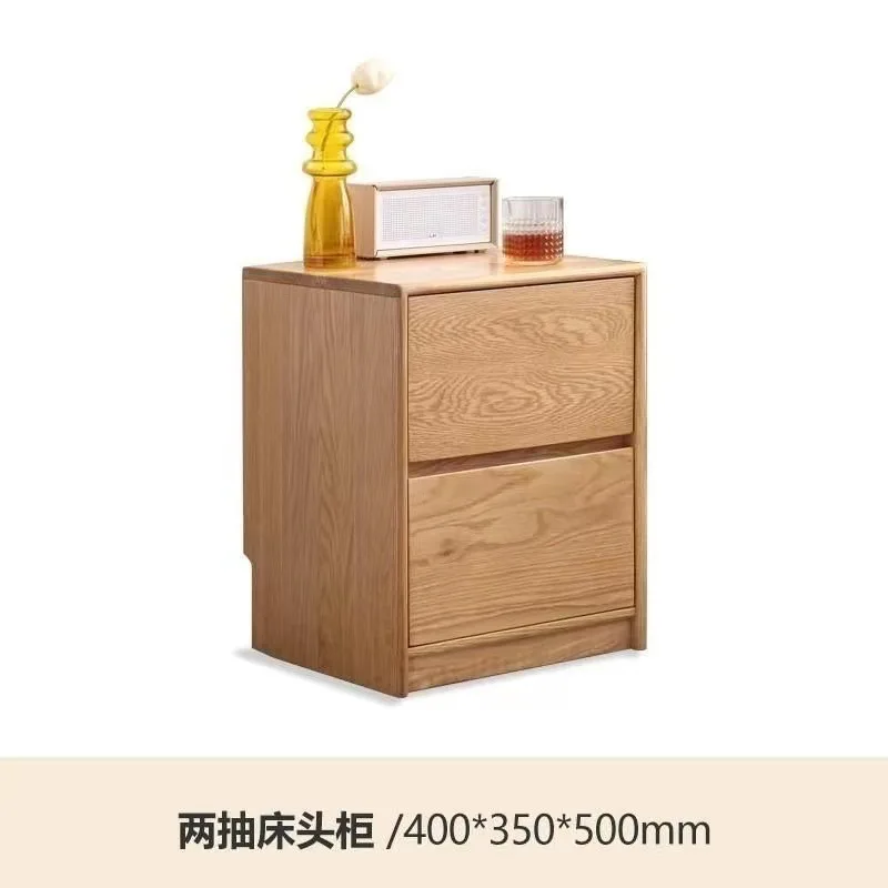 Nachttisch aus massivem Eichenholz, einfache Nachttischaufbewahrung