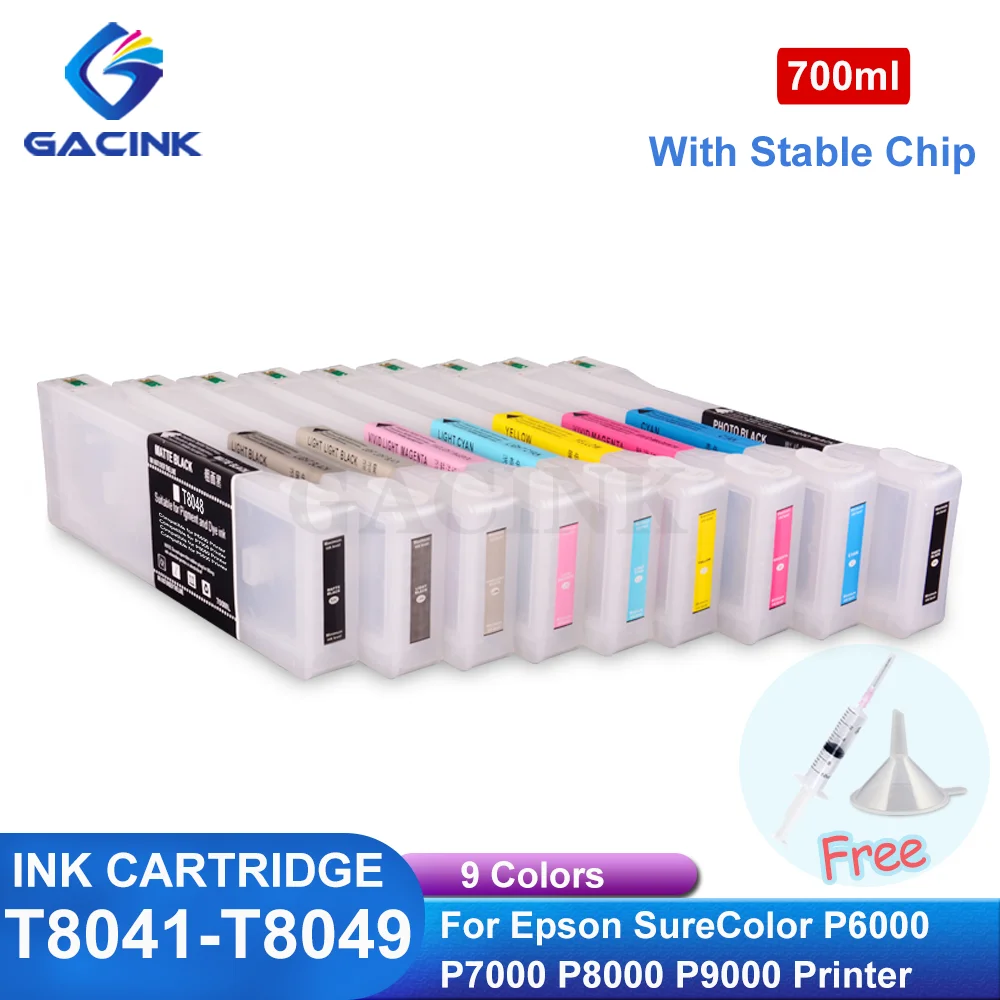 

T8041-T8049 For European Version Refillable Ink Cartridge For Epson SureColor P6000 P7000 P8000 P9000 With New Chip Version