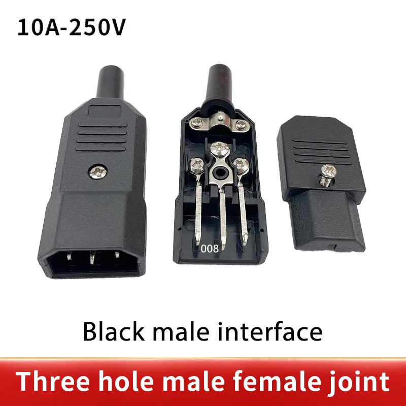 IEC 10A 250V  Straight Cable Plug Connector Rewireable C13 C14 Plug Rewirable Power Connector 3 pin AC Socket image 5