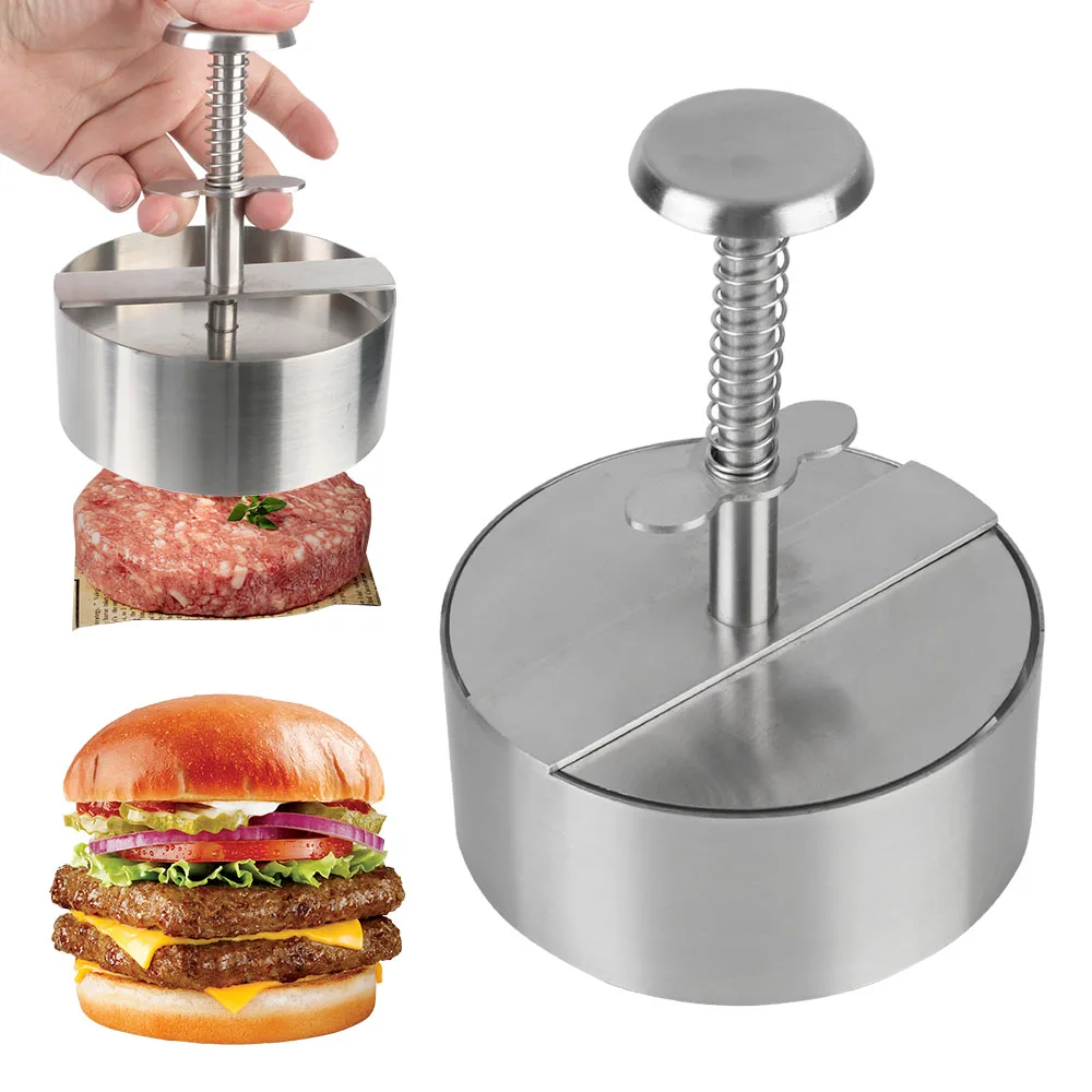 304 Stainless Steel Hamburger Press Burger Patty Maker Kitchen Tools Pork Beef Manual Mold for Grill Griddle Meat