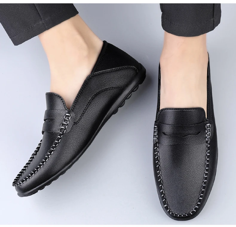 Herren-Slipper in Übergrößen, lässige Alltagsschuhe, neue Modelle für alle Jahreszeiten, weiche Sohle, Outdoor-Fahrerschuhe, weiße Schuhe, modische Schuhe für junge Leute, trendige Schuhe. – Detail 15