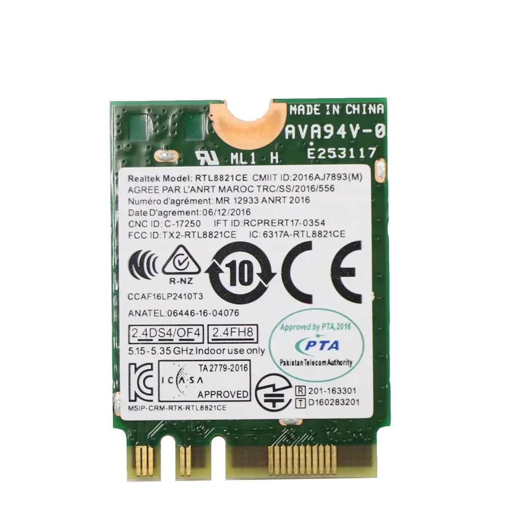 RTL8821CE 802.11AC 1X1 Wi-Fi+BT 4.2 Combo Adapter Card for HP ProBook 450 G5 915620-001 915621-001