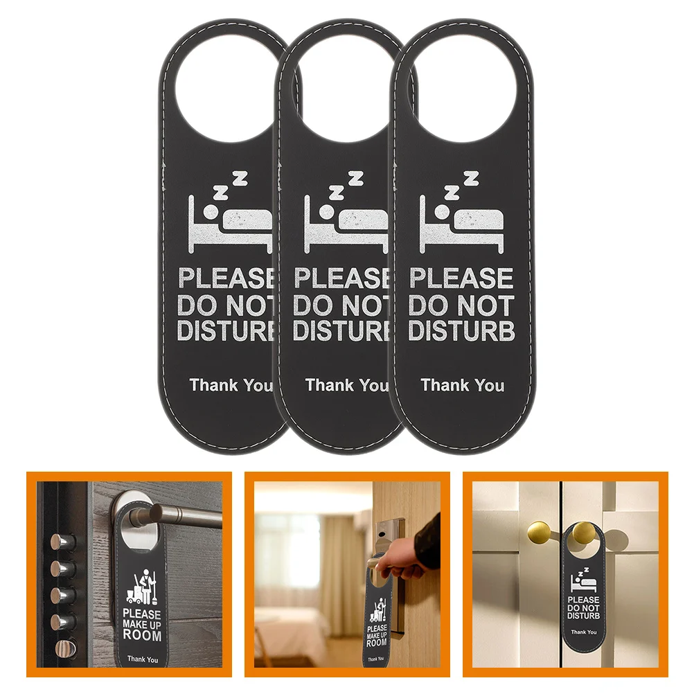 

3 Pcs Do Not Enter Door Sign Hotel Hangers Coat Reversible Office Sleeping Disturb