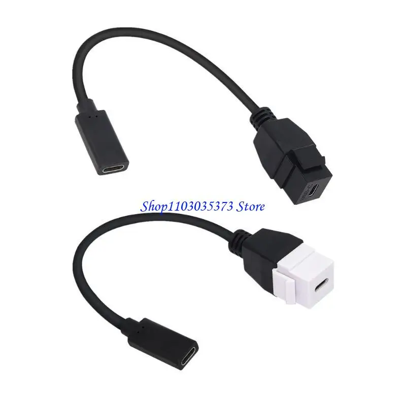 

D46B Type C Keystone Jacks Adapter Insert Cable USB C Female to Female 10Gbps Spe