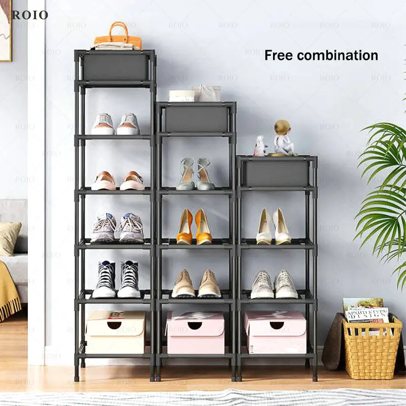 Vertical Shoe Rack Floor Storage Cabinet Living Room Hallway Space-saving Shelf Storage Organizer Home Simple Small Shoe Cabinet