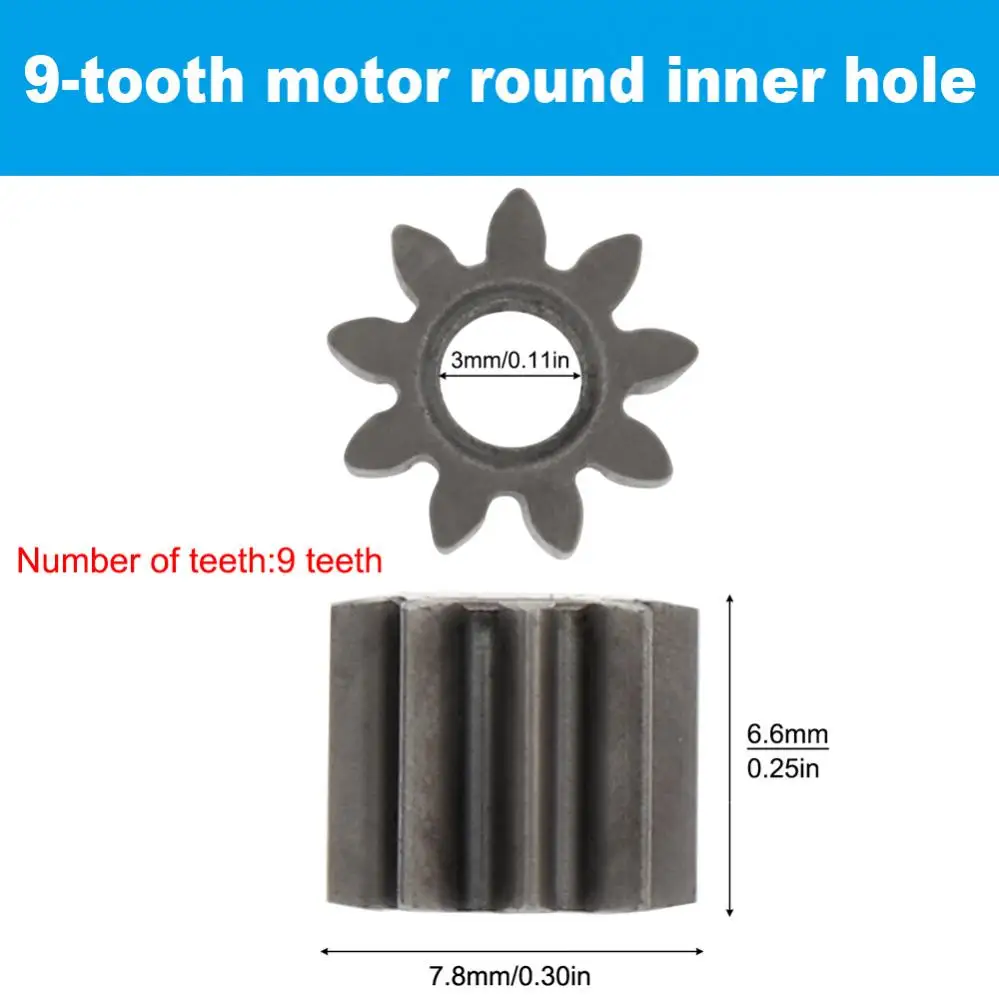1 Mod 9 Teeth Replaceable RS550 DC Motor Gear for 10.8V 12V 14.4V 16.8V 18V 21V 9 Teeth RS 550 DC Motor Gear
