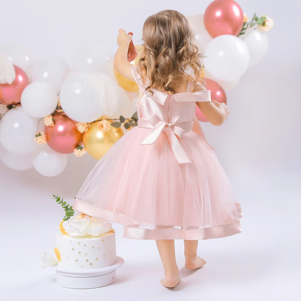 Newborn Dresses Baby Girls Dress Big Bow Wedding Party Elegant Princess Dress Kids Birthday Present Christmas Vestidos
