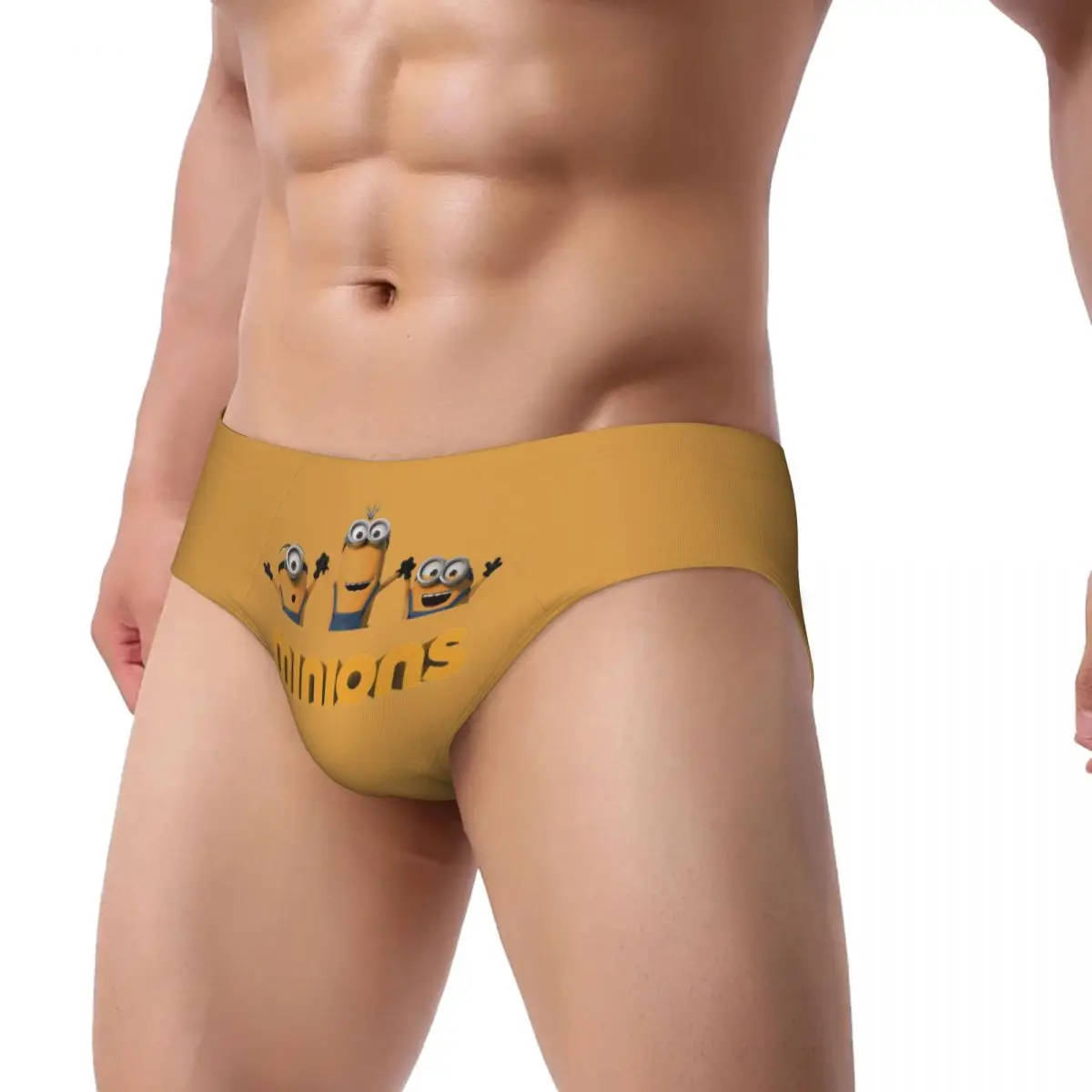 Custom Minions Cartoon Briefs Underwear Men's Breathable Stretch Anime Underpants