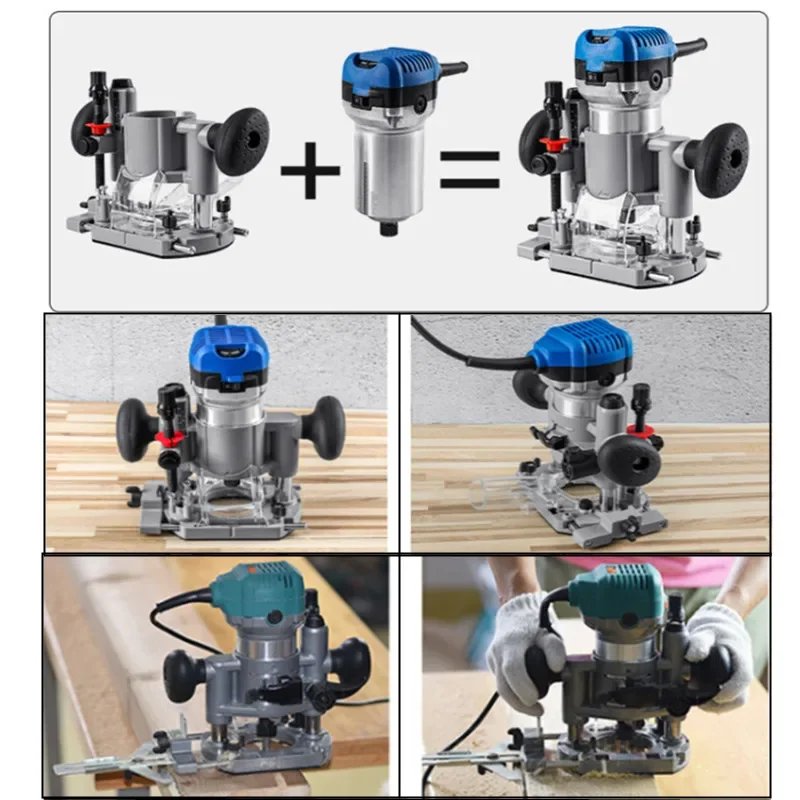 Compact Plunge Router Milling Trimming Machine Base for Electric Trimming Machine Tool Diameter 65mm Carpenter Woodworking Tool