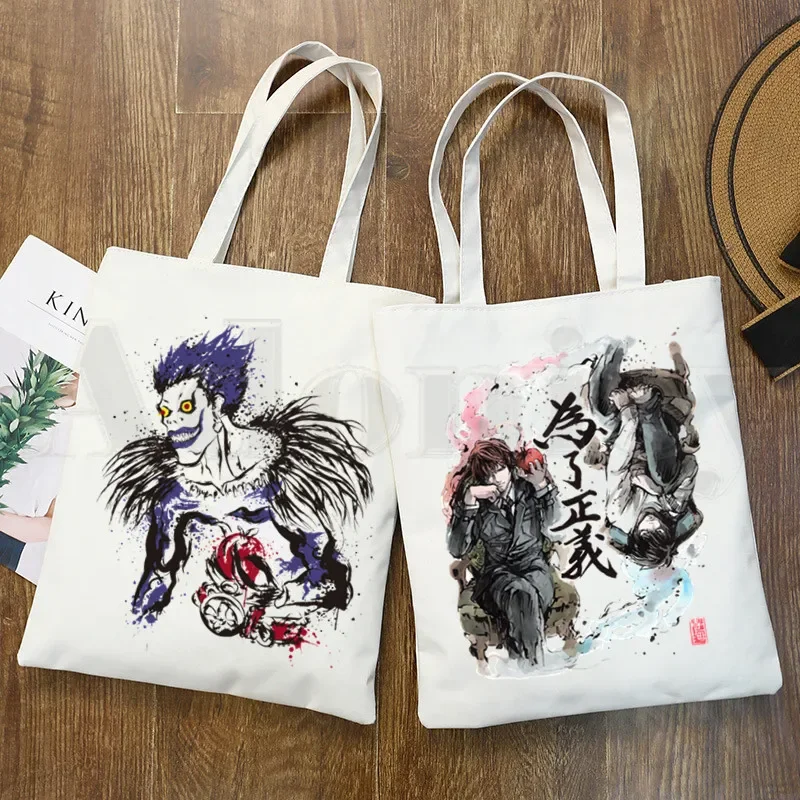 Death Note Shinigami Ryuk Yagami L Misa Amane Handbags Shoulder Bags Casual Shopping Girls Handbag Women Elegant Canvas Bag