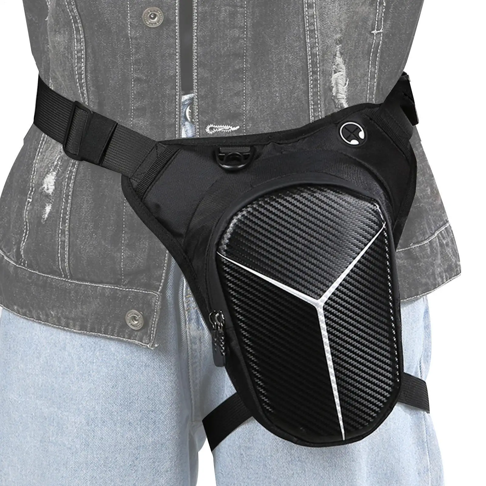 

Motorcycle Leg Fanny Pack With Adjustable Belt Motorcycle Waterproof Waist Bag Outdoor Zippered Pockets Drop Leg Bag