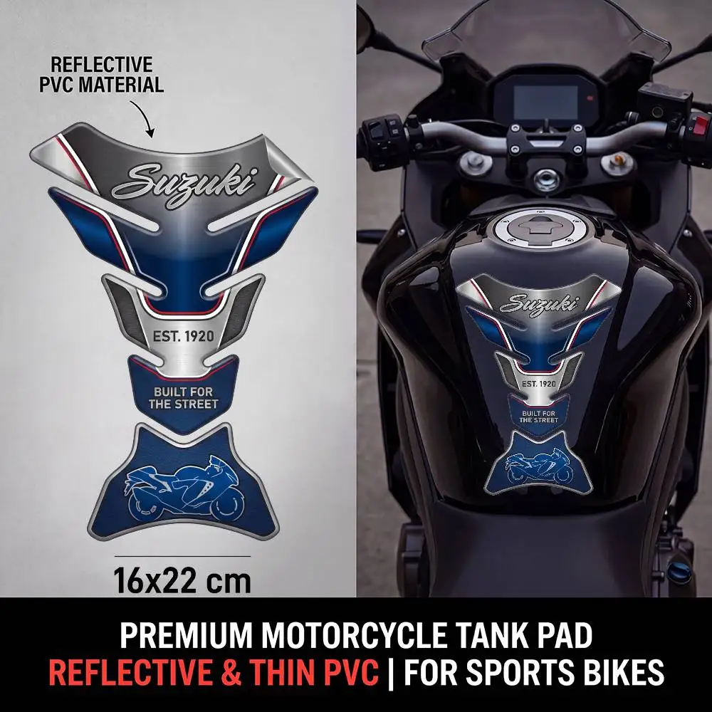 

FOR SUZUKI Motorcycle PVC Tank Pad Tank Cap Protector Racing Sticker Universal