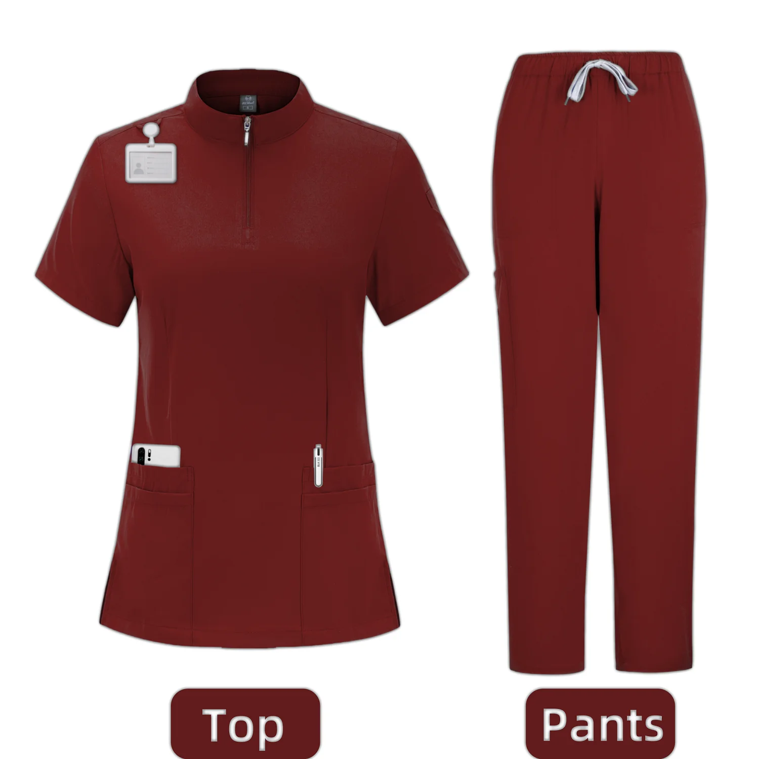 Unisex uniformes médicos para mulheres, v-neck enfermeira e médico Workwear conjunto, manga curta, cirurgia odontológica, uniforme de trabalho hospitalar