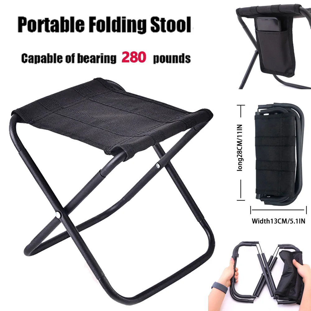 Portable Outdoor Fishing Stool Folding Chair Small Board Chair Travel By Bus Camping Tent Oxford Stool Foldable Chair Camping