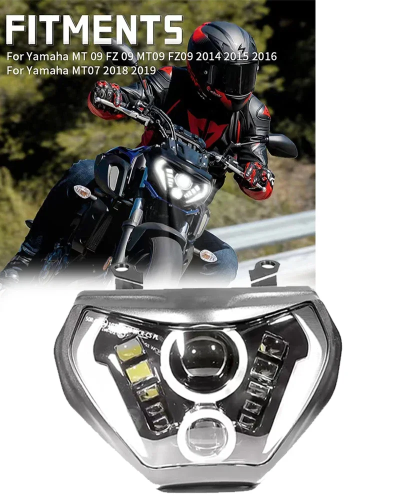 

Pop Motorcycle Headlight LED Lamp For MT07 2018 2019 For YAMAHA Headlight MT09 FZ09 2014 2015 2016 DRL MT-09 MT-07 MT07 2018 201
