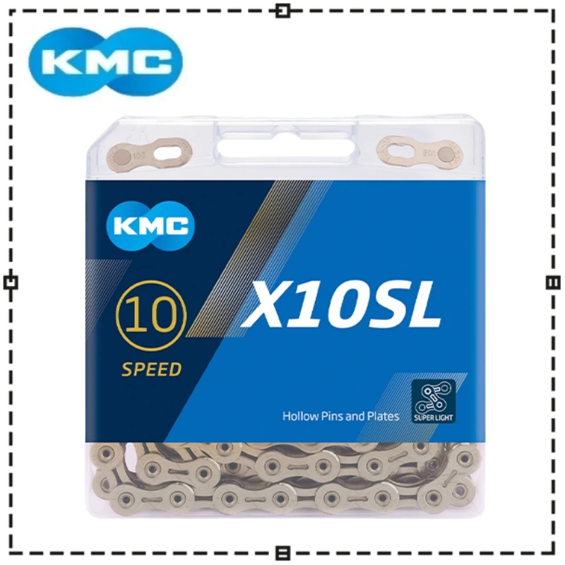 KMC X9SL/X10SL/X11SL Bike Chain Silver Gold  9/10/11 Speed MTB/Road Bike Chain 9v 10v 11v Speed with Quick-Link for Bike Chain